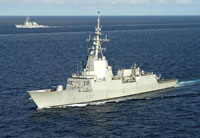 The lvaro de Bazn is the lead ship of the lvaro de Bazn class of air defence frigates entering service with the Spanish Navy.