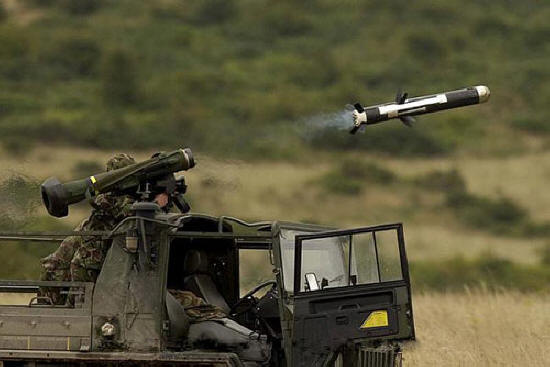 The first launch of a Javelin, Anti-Tank Guided Weapon (ATGW), which was part of a demonstration at Imber Camp, Warminster. 