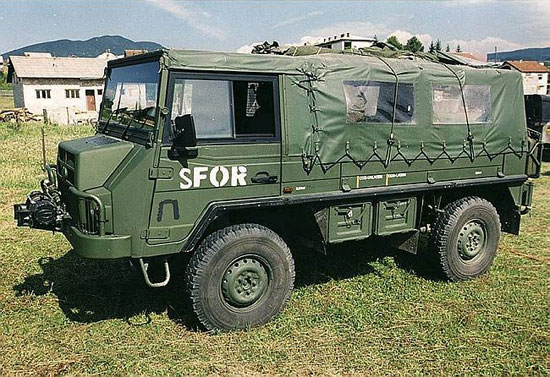 A British Army Pinzgauer Truck Utility Medium (Heavy Duty)