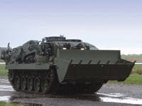 The Terrier manufactured by BAe Systems is a lightly armoured highly mobile, general support engineer vehicle optimised for battlefield preparation in the indirect fire zone. 