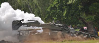 Trojan Armoured Engineer Vehicle making smoke