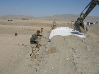 5 metres high DefenceCell System being deployed by UK Forces in Afganistan in 2006