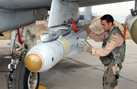The Maverick missile, which is used by the Harrier GR7 as an anti-armour weapon, entered RAF service in early 2001 and is one of the latest additions to the RAF inventory. 